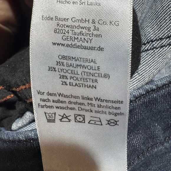 Eddie Bauer Curvy Crop Jeans Womens 12 Dark Wash Stretch Midrise Comfort Denim - Picture 7 of 13